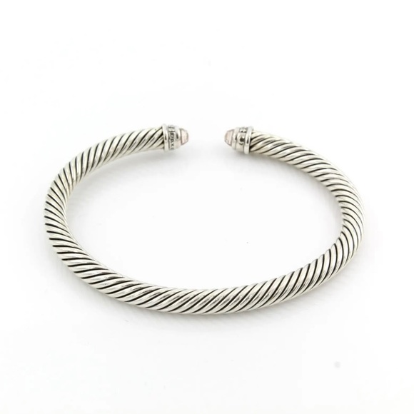 DAVID YURMAN * Sterling Silver Cable Cuff Accented With Morganite & Diam… - Picture 3 of 7